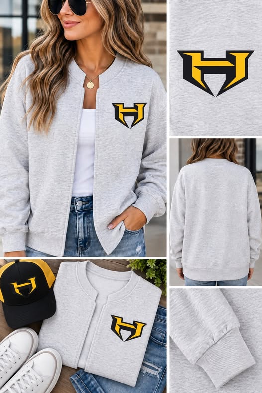 School Spirit Open-Front Crewneck Jacket