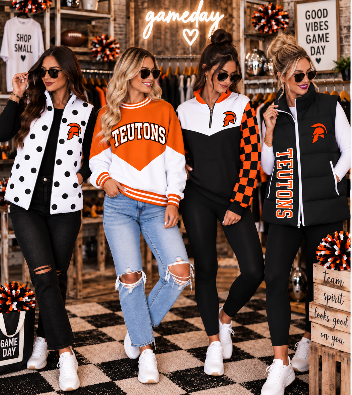 Teutons Custom Game Day Spirit Wear | Vests, Quarter Zips & Crewnecks