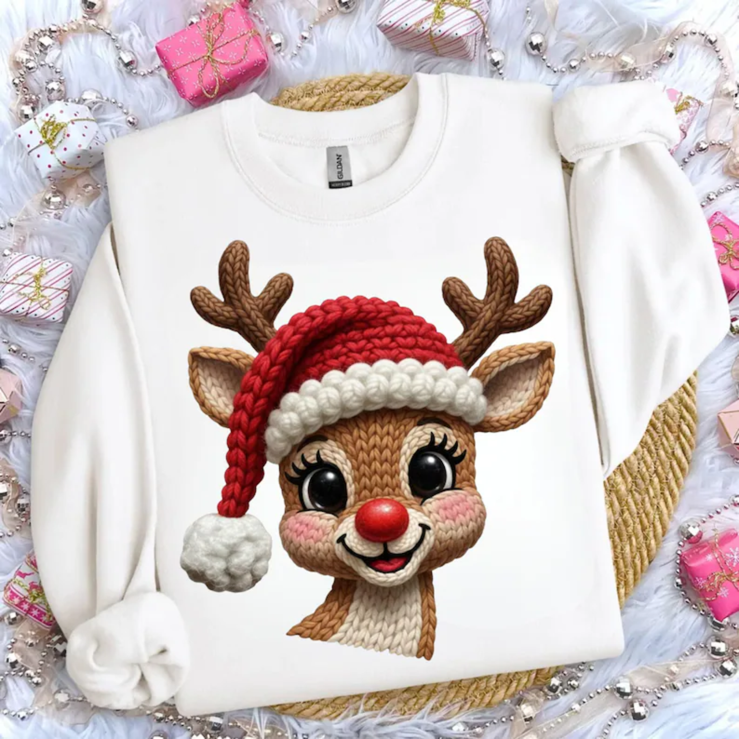 Snuggly Reindeer Christmas Tshirt