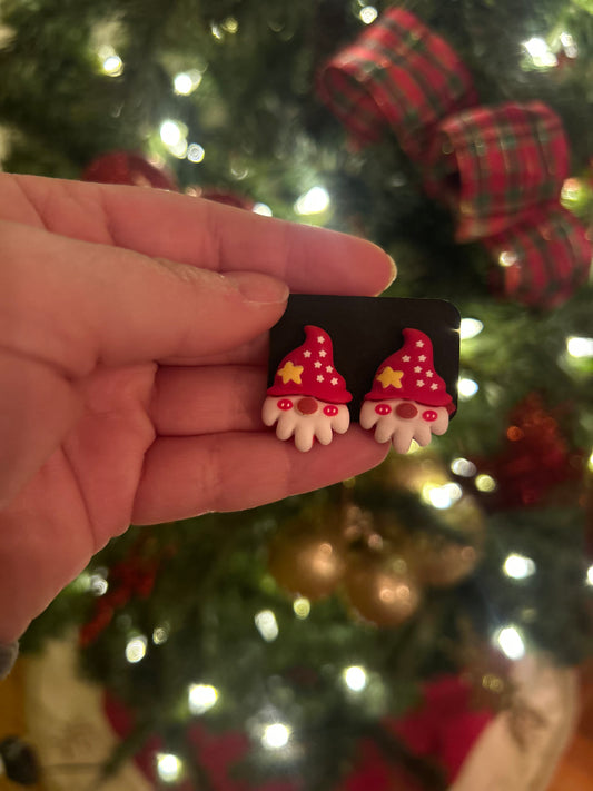 Gnome Santa earrings