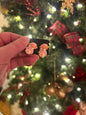 Snowman pink hat and scarf earrings