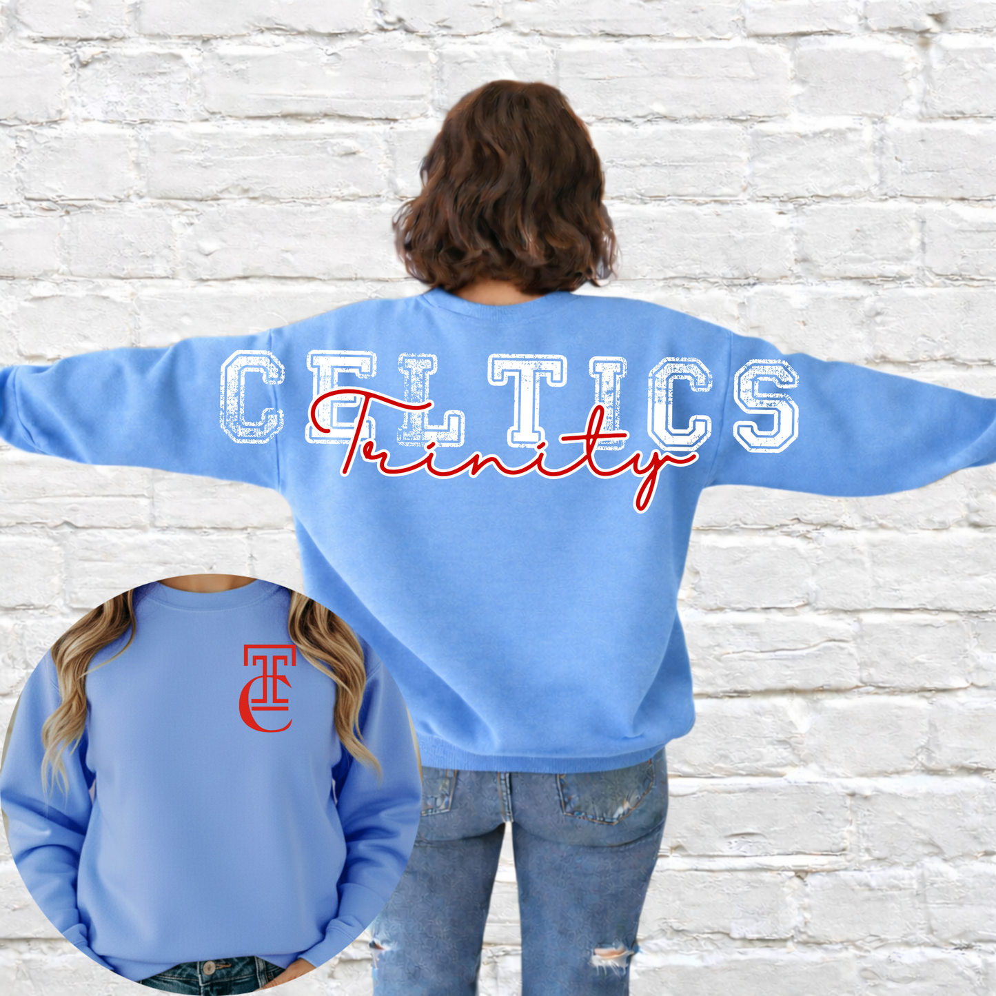Celtics Full Back Distressed Mascot w/ Pocket