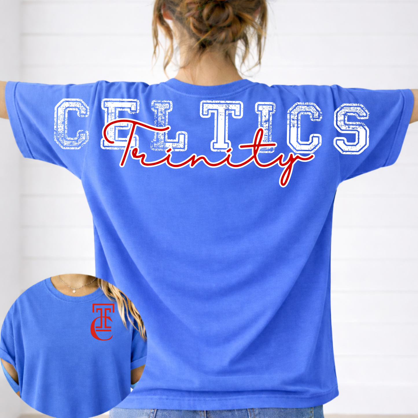 Celtics Full Back Distressed Mascot w/ Pocket
