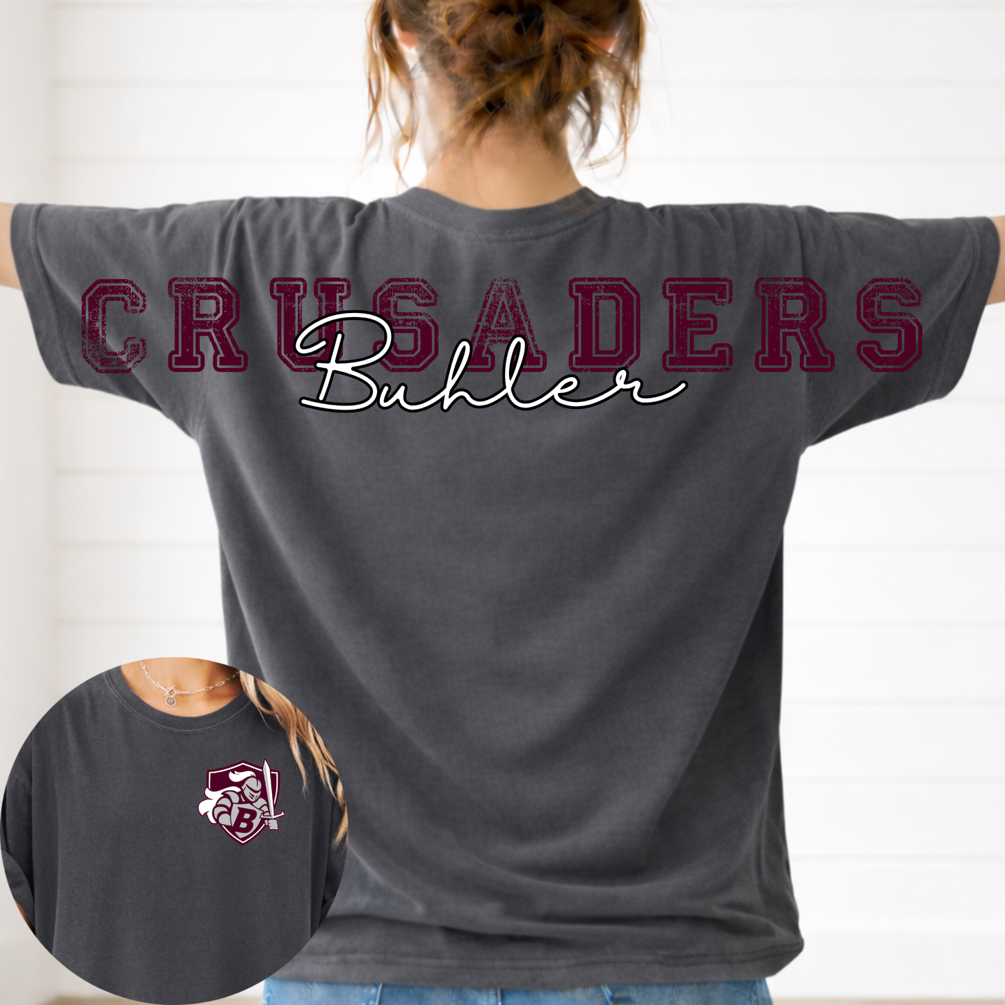 Buhler Crusader Full Back Distressed Mascot w/ Pocket