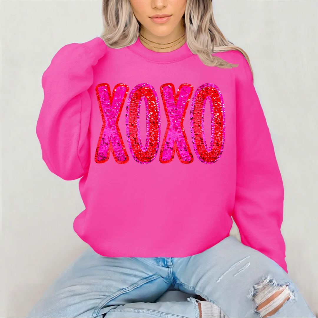 Valentine XOXO faux glitter