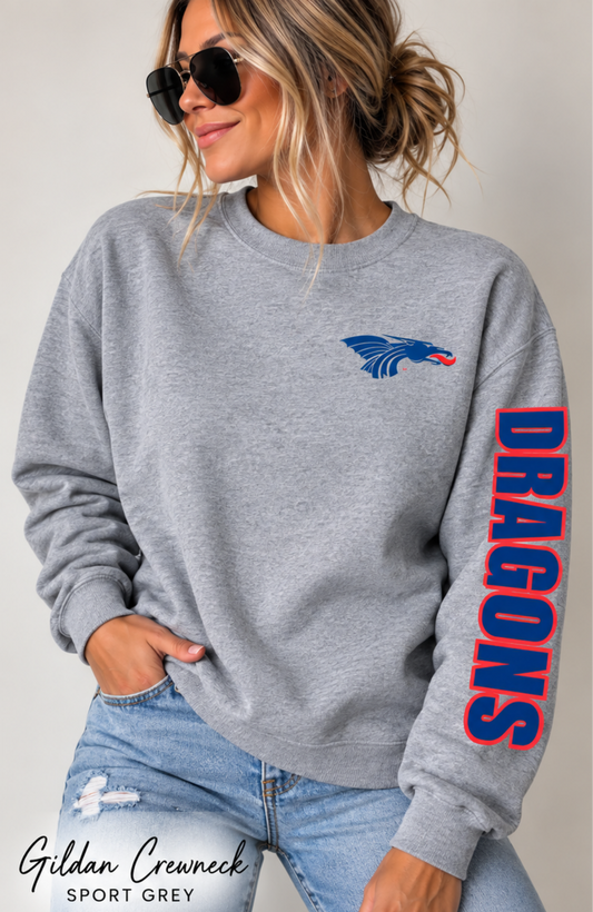 HCC Dragons Pocket + Sleeve Crewneck
