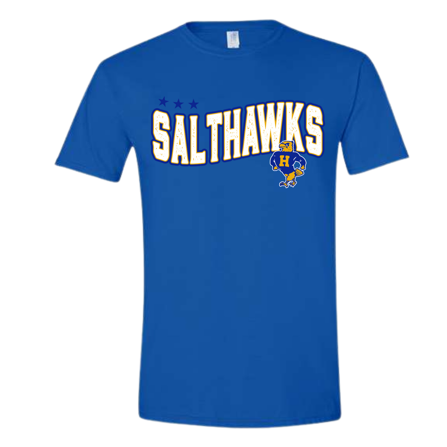 Salthawk Distressed white font tshirt