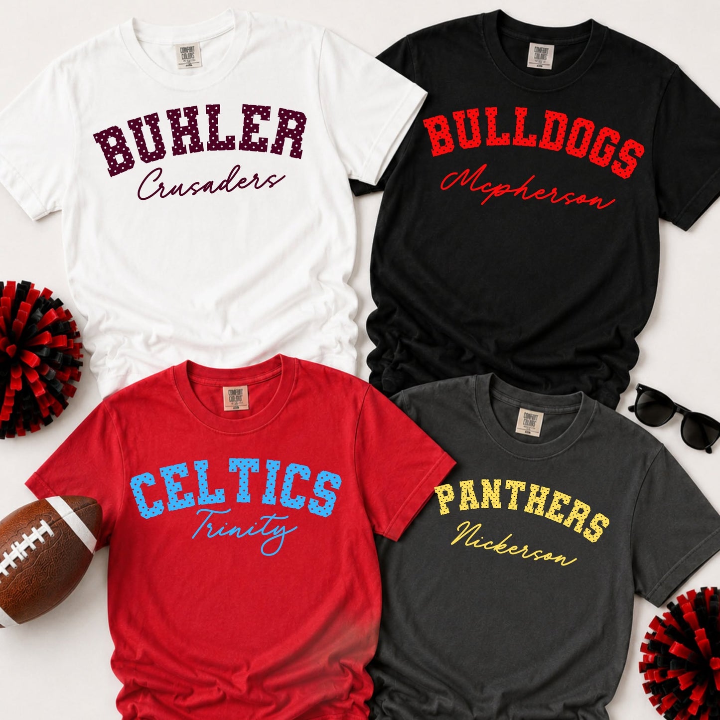 Polka Dot Varsity Spirit Tee