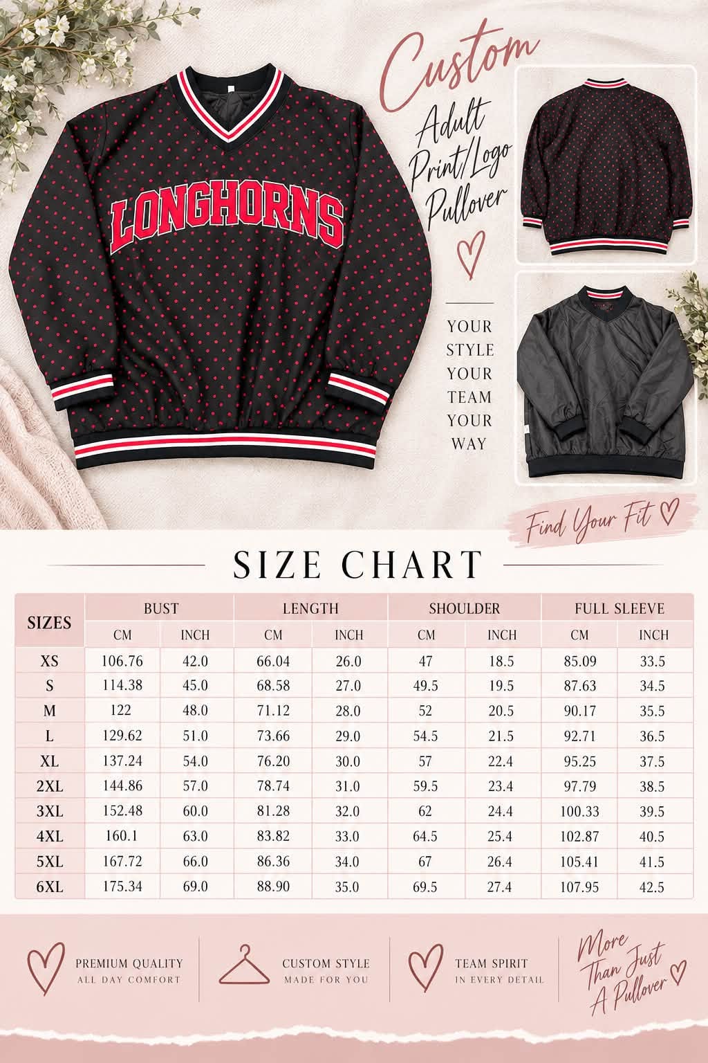 Custom Team Polka Dot Pullover Crusaders