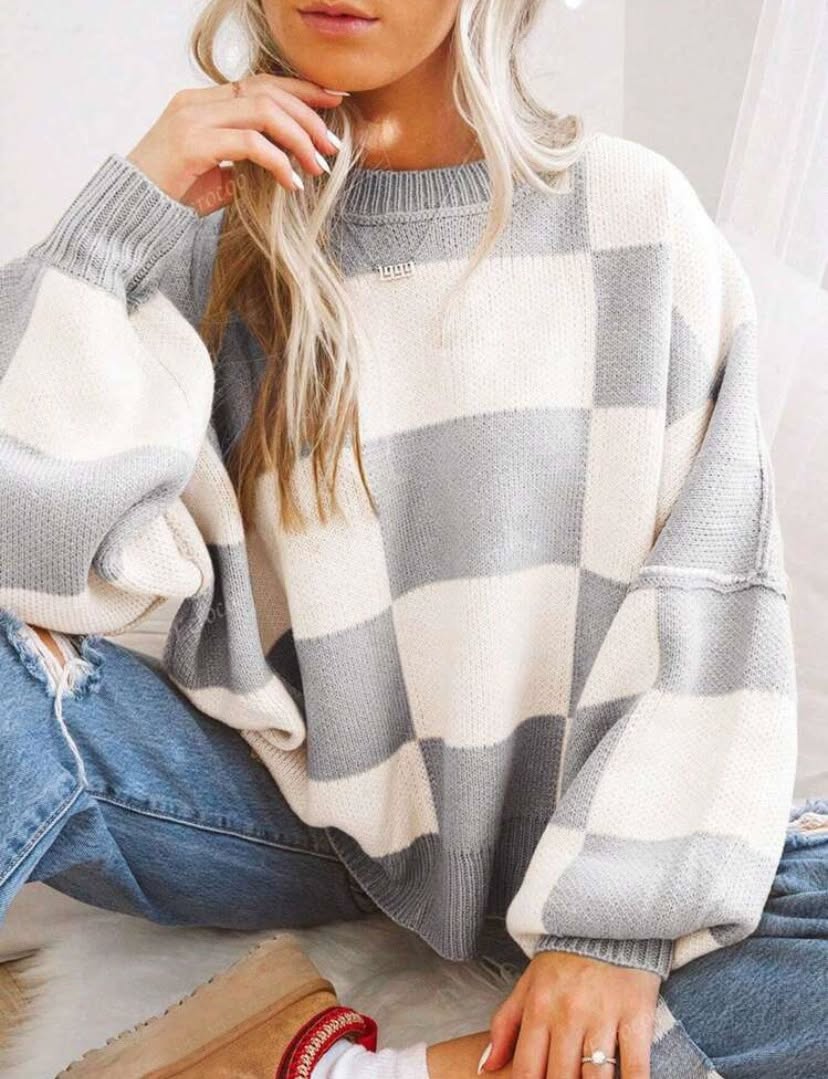 Cozy Checker Sweater