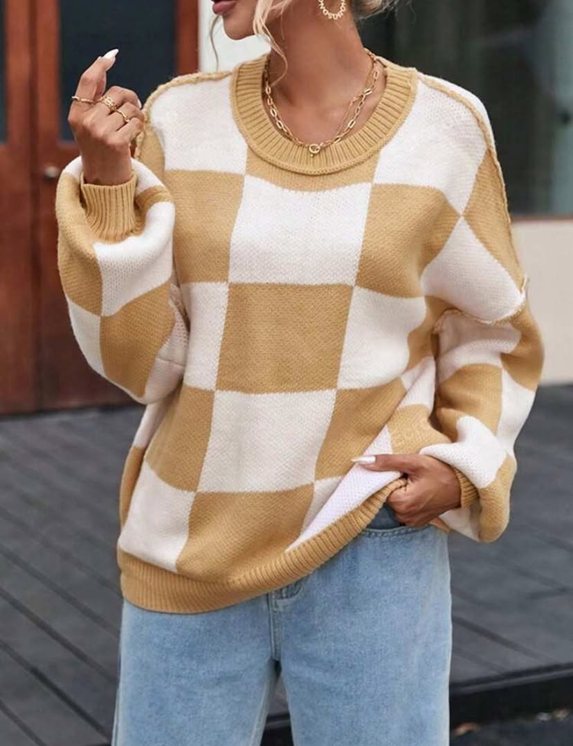 Cozy Checker Sweater