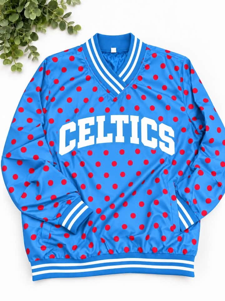 Custom Team Polka Dot Pullover Celtics