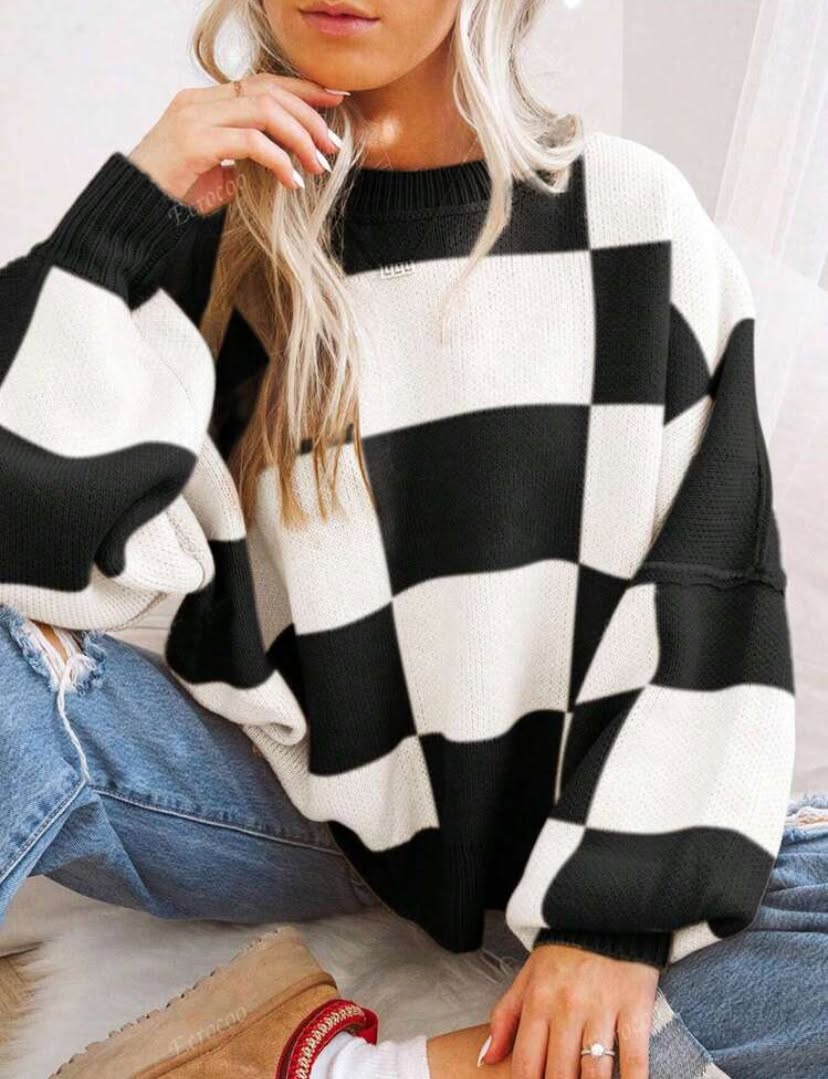 Cozy Checker Sweater