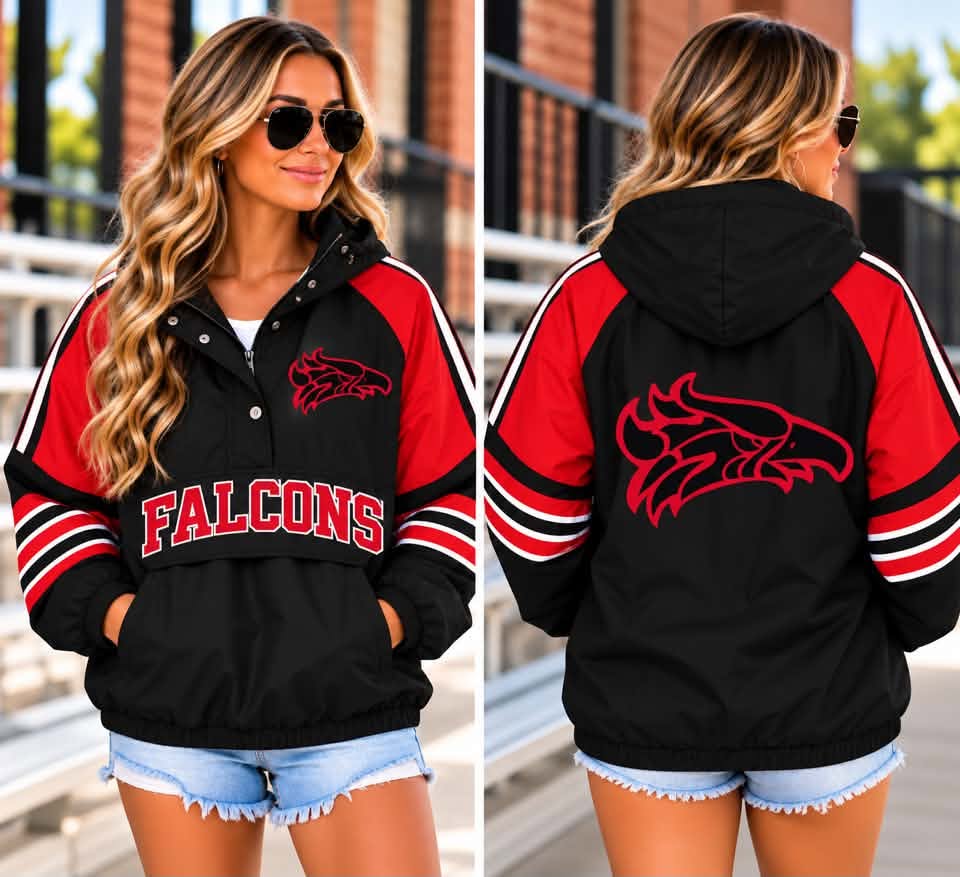 ⭐ Custom Team Spirit Windbreaker Pullover - Falcons