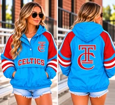 ⭐ Custom Team Spirit Windbreaker Pullover - Celtics