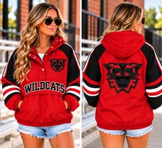 ⭐ Custom Team Spirit Windbreaker Pullover - El Dorado Wildcats