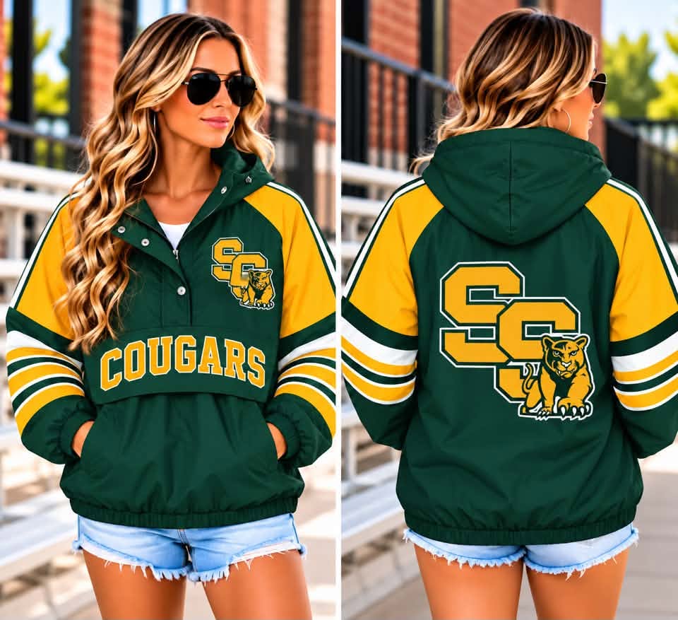 ⭐ Custom Team Spirit Windbreaker Pullover - Cougars