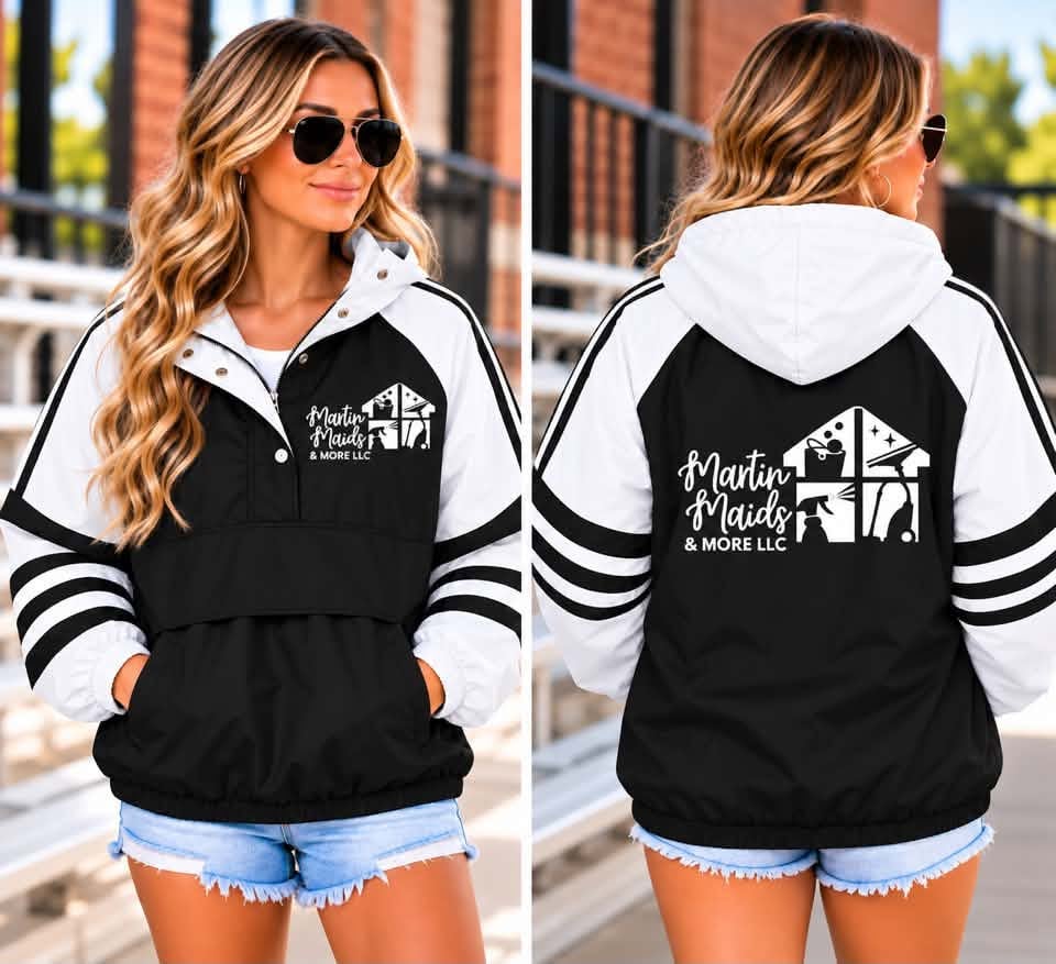 ⭐ Custom Team Spirit Windbreaker Pullover - Martin Maids