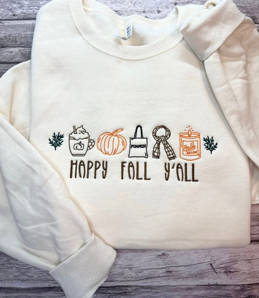 Happy Fall Y’all Embroidered Crewneck 🍂✨