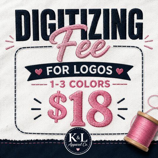 Logo Digitizing Fee | 1–3 Colors