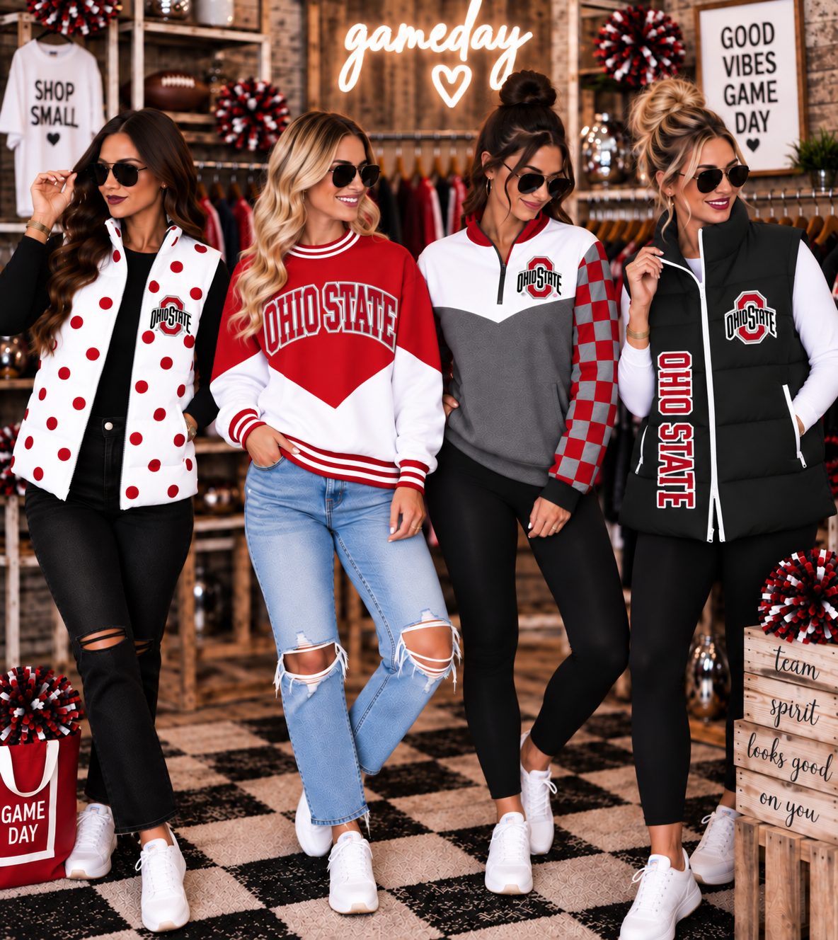 Ohio State Custom Game Day Spirit Wear | Vests, Quarter Zips & Crewnecks