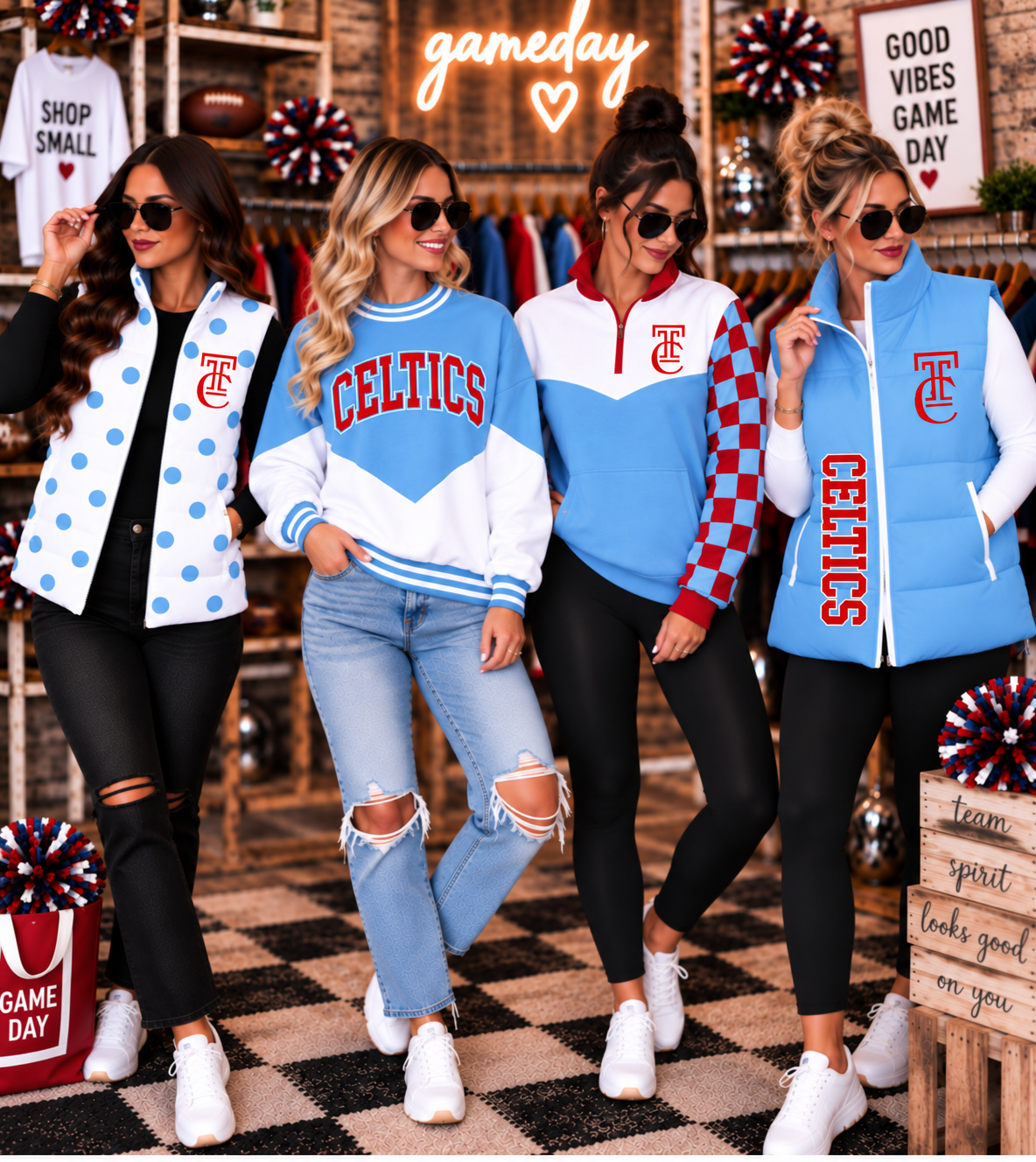 Celtics Custom Game Day Spirit Wear | Vests, Quarter Zips & Crewnecks
