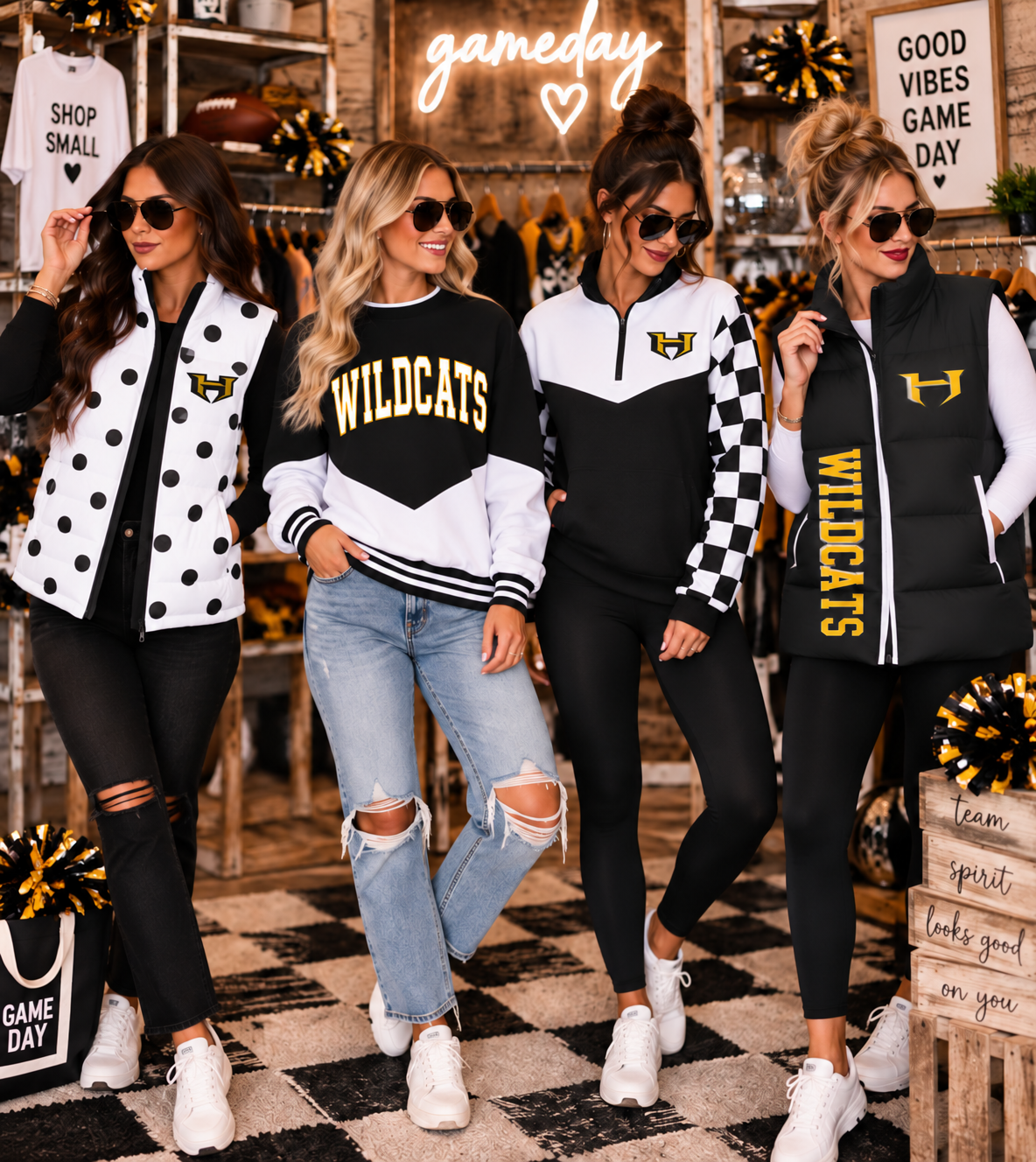 Haven Wildcats Custom Game Day Spirit Wear | Vests, Quarter Zips & Crewnecks (Copy)
