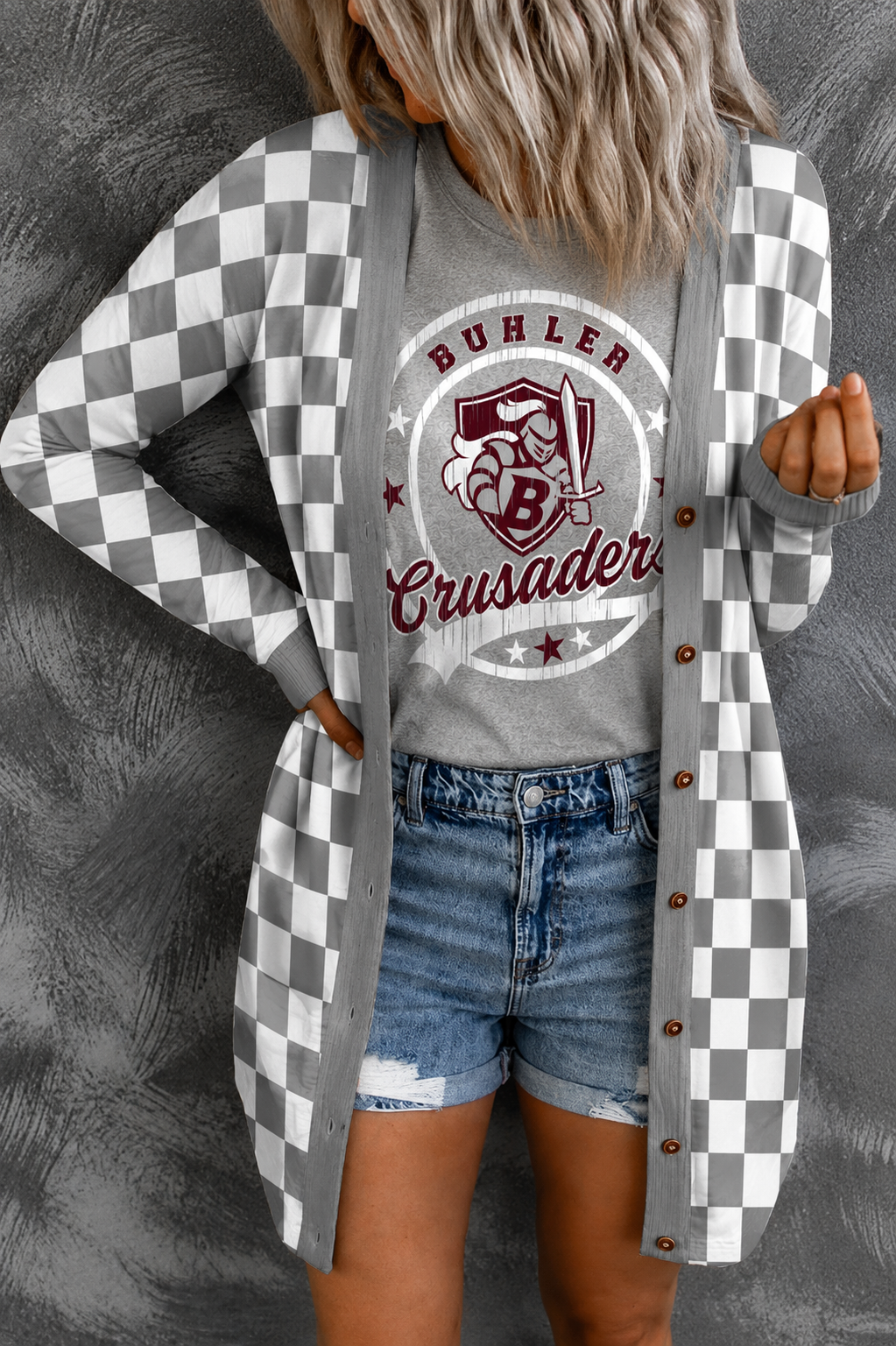 Checkered Cardigan