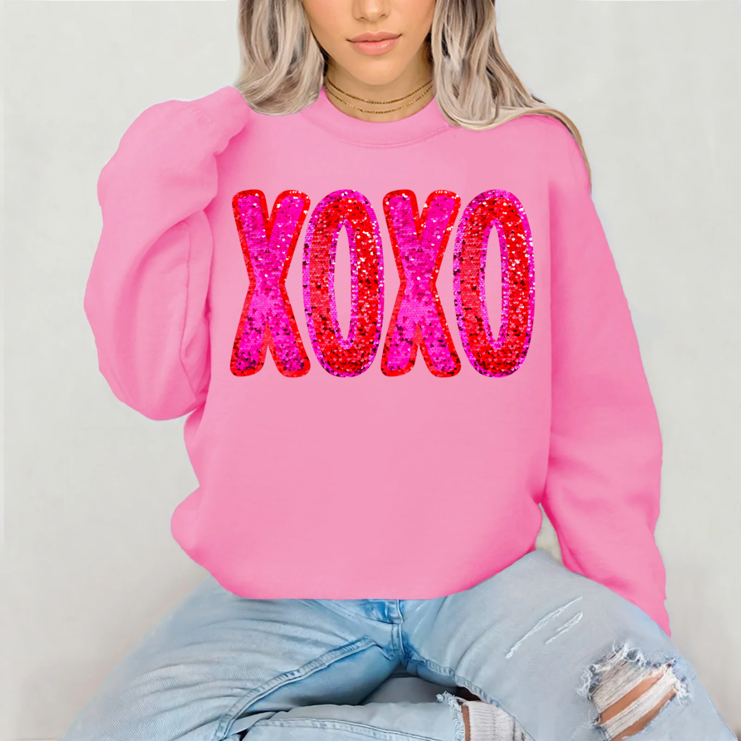 Valentine XOXO faux glitter