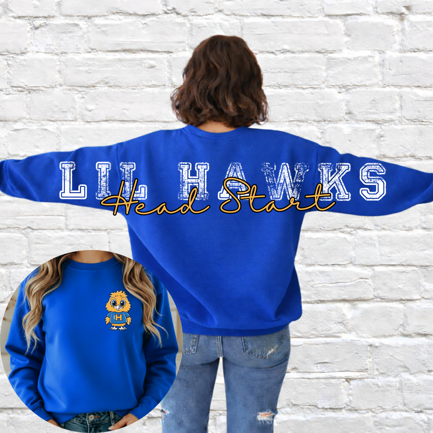 Full Back Distressed Mascot w/ Pocket