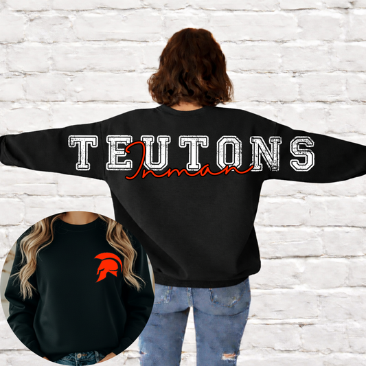 Teutons Full Back Distressed Mascot w/ Pocket