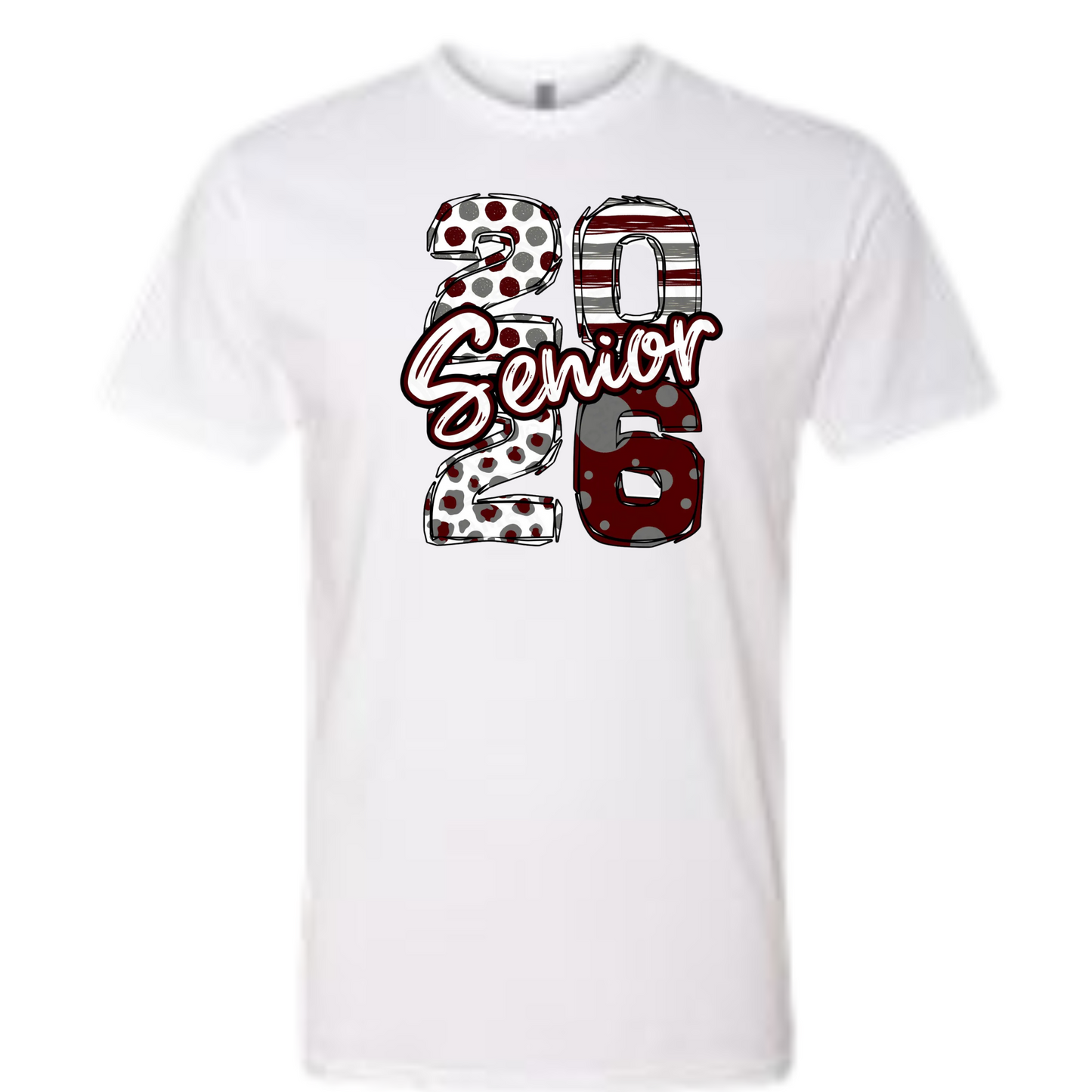 🎓 Senior 2026 Tee Maroon / Grey - MOM of a Senior