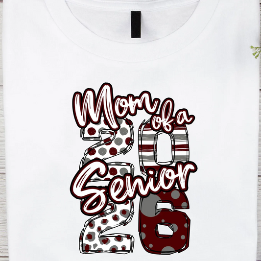 🎓 Senior 2026 Tee Maroon / Grey - SENIOR
