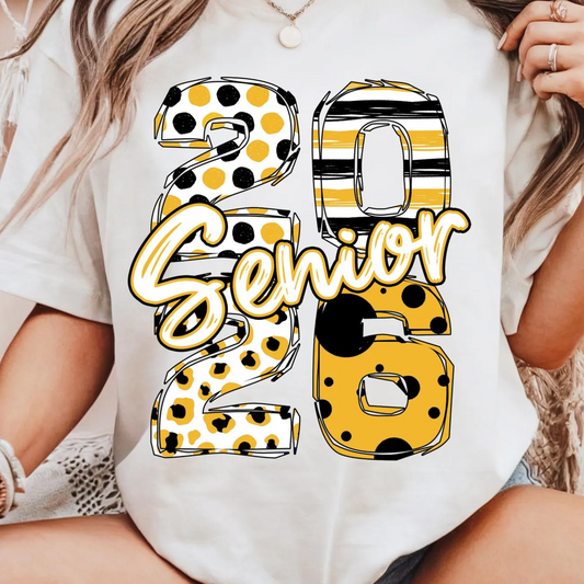 🎓 Senior 2026 Tee Black / Gold - MOM of a Senior