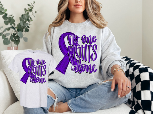 No One Fights Alone – Epilepsy Awareness Tee &amp; Crewneck 💜